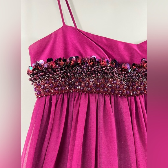 Marc Bouwer Silk/Satin Ombre Chiffon Empire Waist Knee Length Party Dress Size 2 - Picture 5 of 14